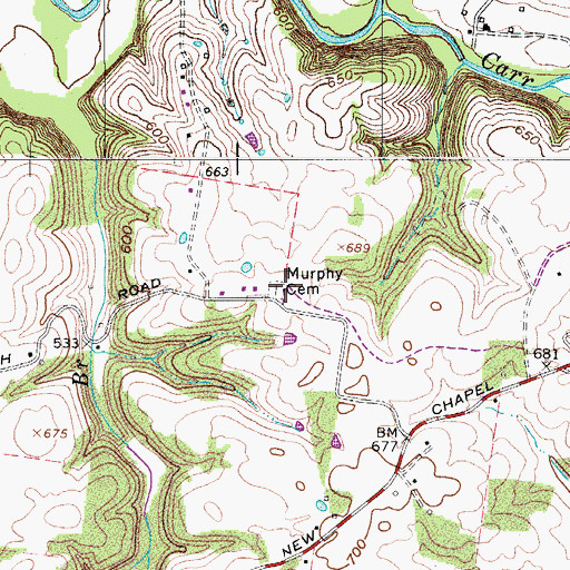 Topographic Map of Murphy Cemetery, TN