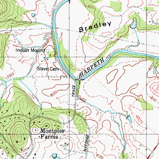 Topographic Map of Murray Branch, TN