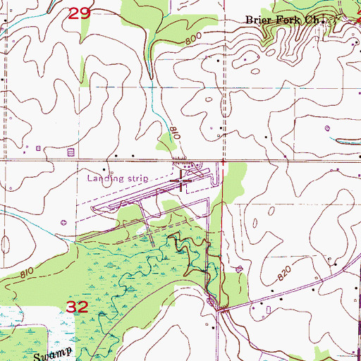 Topographic Map of Hazel Green Airport, AL