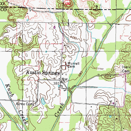 Topographic Map of Murrell Cemetery, TN