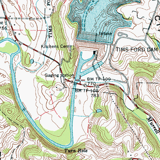 Topographic Map of Murrell Creek, TN