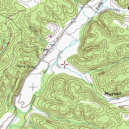 Topographic Map of Murrell Hollow, TN