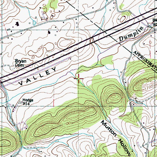 Topographic Map of Mutton Hollow, TN