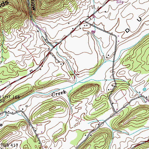 Topographic Map of Mutton Hollow, TN