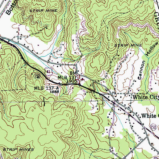 Topographic Map of Myers Hill School, TN