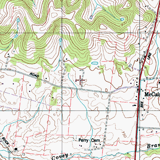 Topographic Map of Mynders School, TN