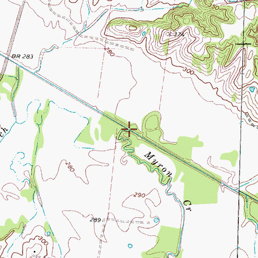Topographic Map of Myron Creek, TN