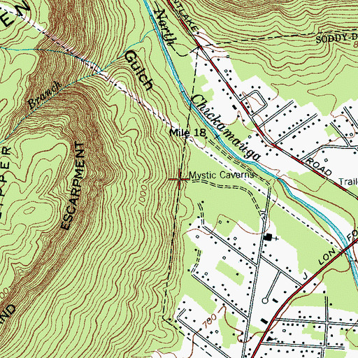Topographic Map of Mystic Caverns, TN