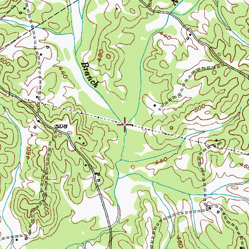 Topographic Map of Nail Creek Branch, TN