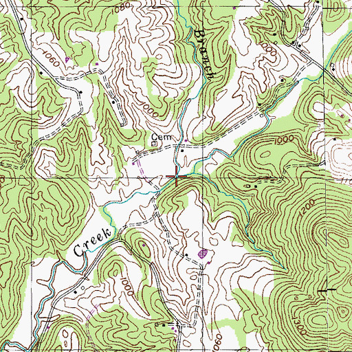 Topographic Map of Nalier Branch, TN