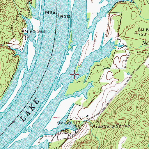 Topographic Map of Nance Branch, TN