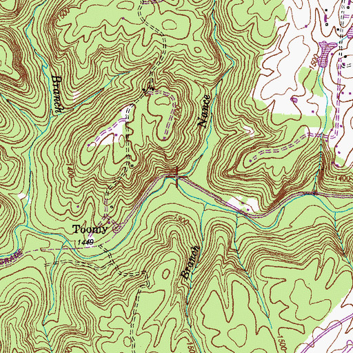Topographic Map of Nance Branch, TN