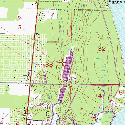 Topographic Map of S A Barrett Dam, AL