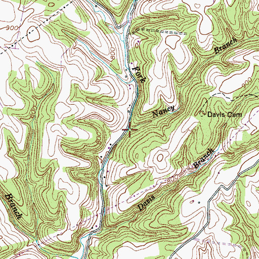 Topographic Map of Nancy Branch, TN