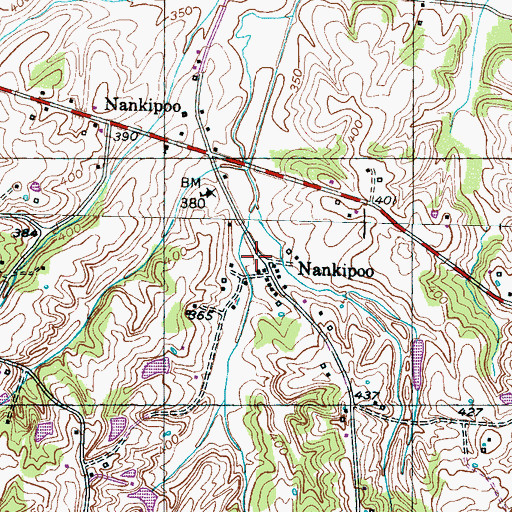 Topographic Map of Nankipoo, TN