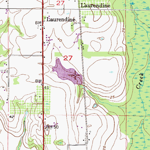 Topographic Map of Bahlman Lake Dam, AL
