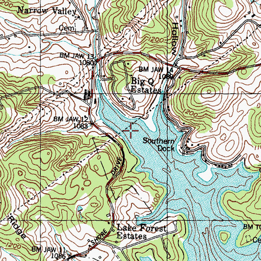 Topographic Map of Narrow Valley, TN