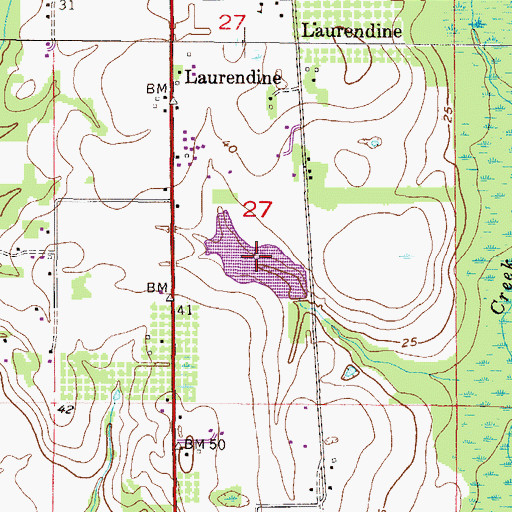 Topographic Map of Bahlman Lake, AL