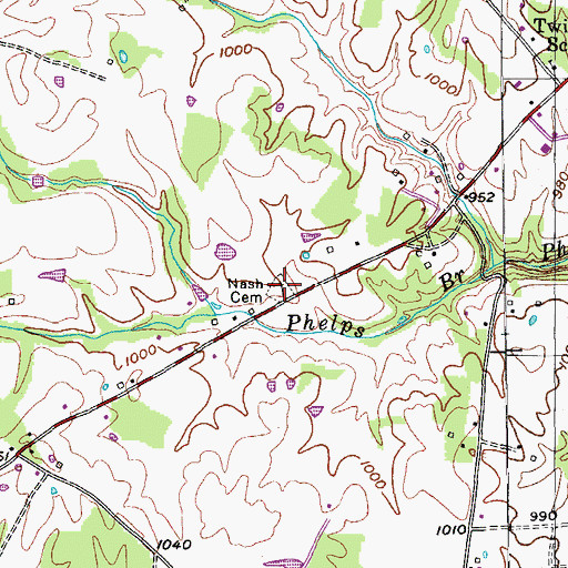 Topographic Map of Nash Cemetery, TN