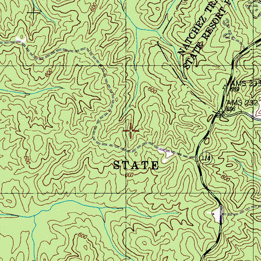 Topographic Map of Natchez Trace State Resort Park, TN