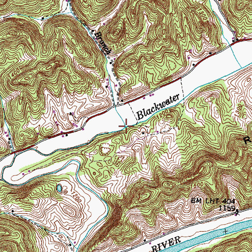 Topographic Map of Nattie Branch, TN
