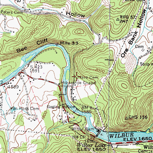 Topographic Map of Nave Cemetery, TN
