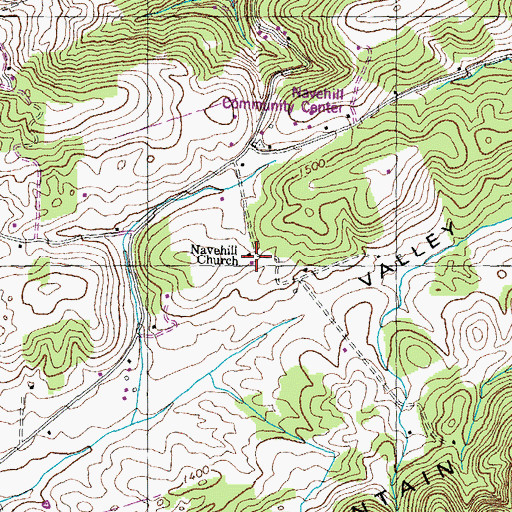 Topographic Map of Navehill Church, TN