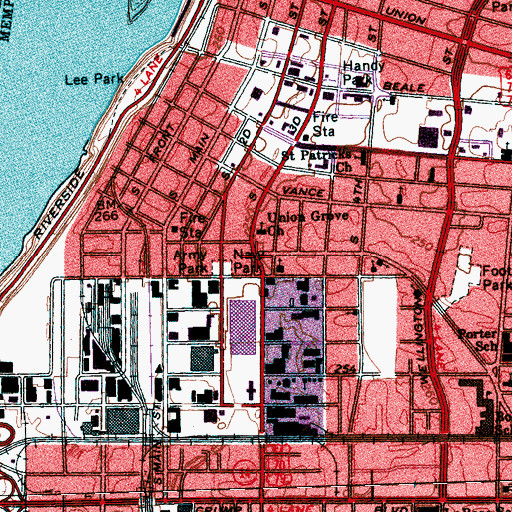 Topographic Map of Navy Park, TN