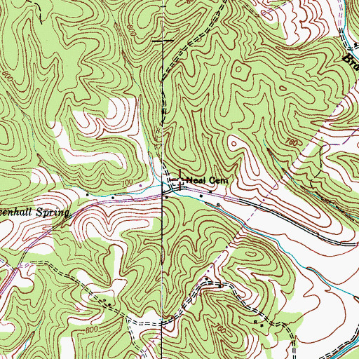 Topographic Map of Neal Cemetery, TN