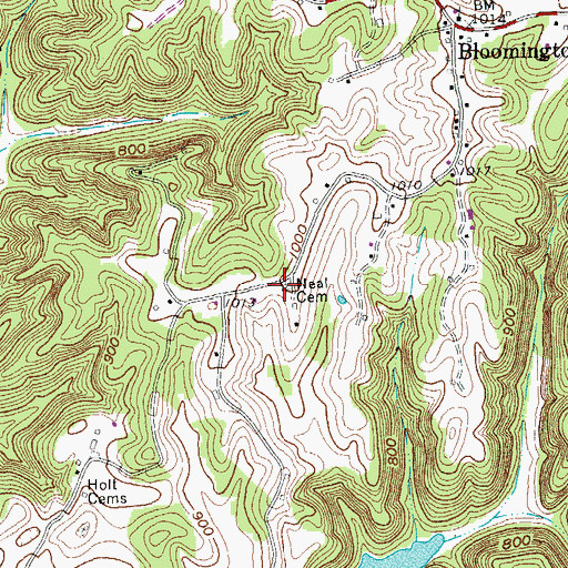 Topographic Map of Neal Cemetery, TN