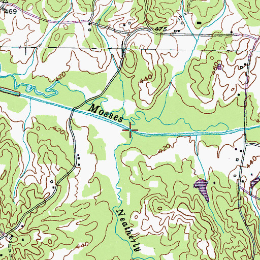 Topographic Map of Neatherly Branch, TN