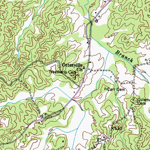 Topographic Map of Neatherly Cemetery, TN