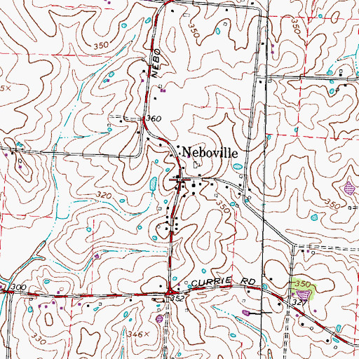 Topographic Map of Neboville, TN