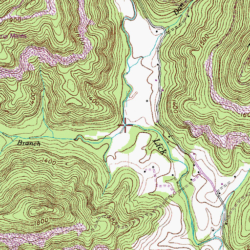 Topographic Map of Ned Branch, TN