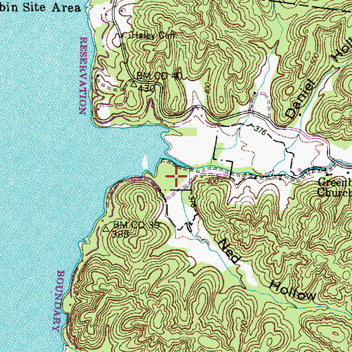 Topographic Map of Ned Hollow, TN