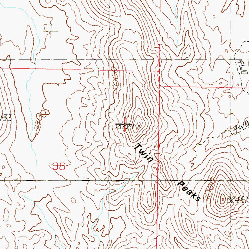 Topographic Map of Twin Peaks, AZ