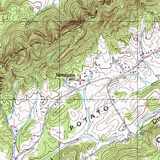 Topographic Map of Needham Cemetery, TN