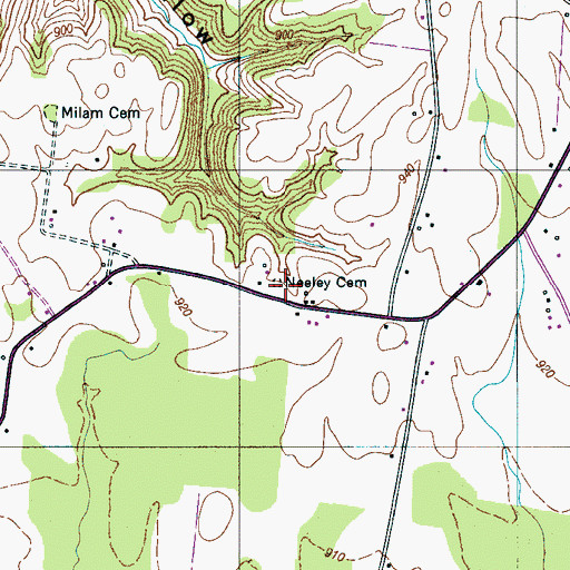 Topographic Map of Neeley Cemetery, TN