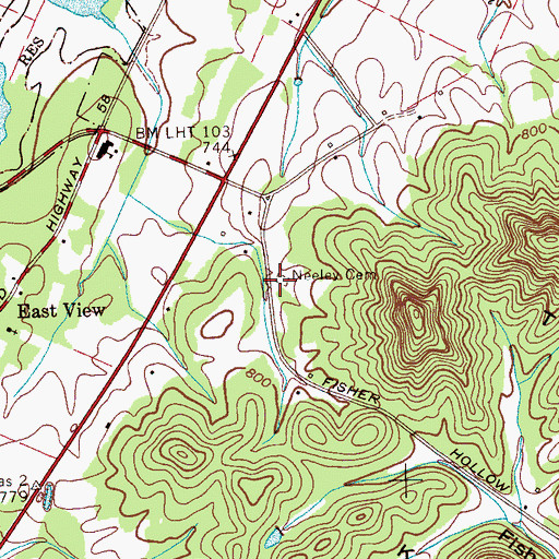 Topographic Map of Neeley Cemetery, TN