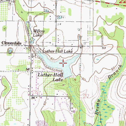 Topographic Map of Cloverdale Lake Dam, AL