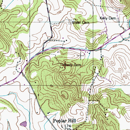 Topographic Map of Neely Cemetery, TN