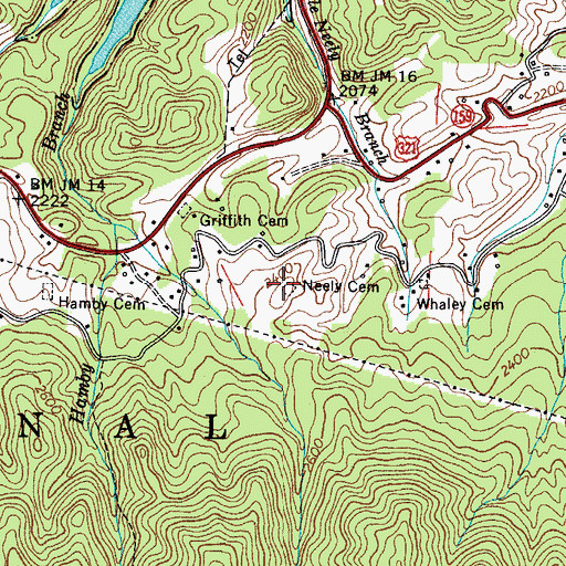 Topographic Map of Neely Cemetery, TN