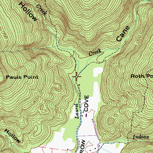 Topographic Map of Negro Den Creek, TN