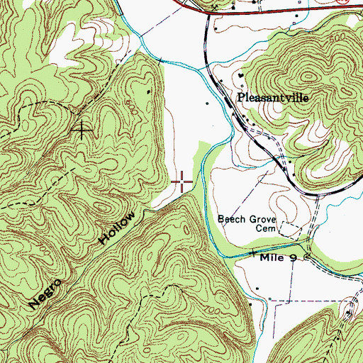 Topographic Map of Negro Hollow, TN