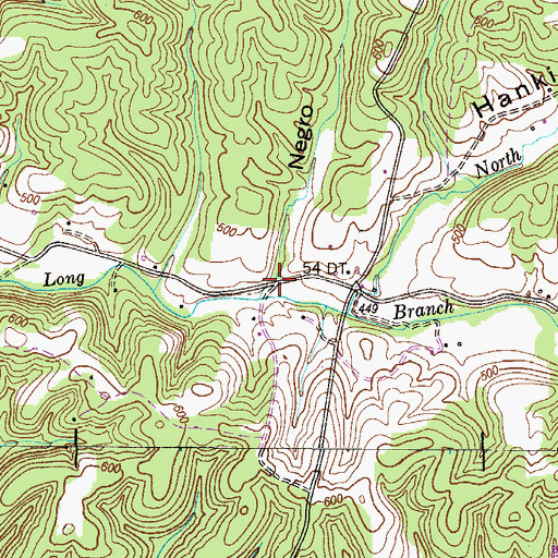 Topographic Map of Negro Hollow, TN