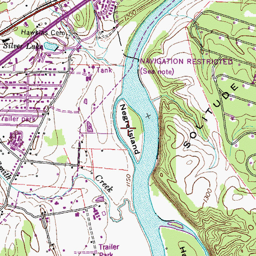 Topographic Map of Negro Island, TN