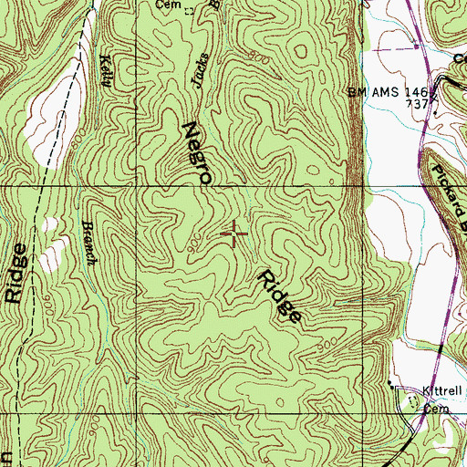 Topographic Map of Negro Ridge, TN