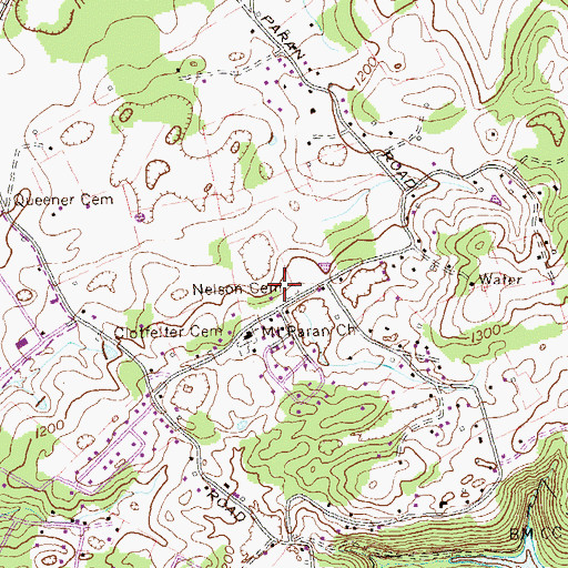 Topographic Map of Nelson Cemetery, TN
