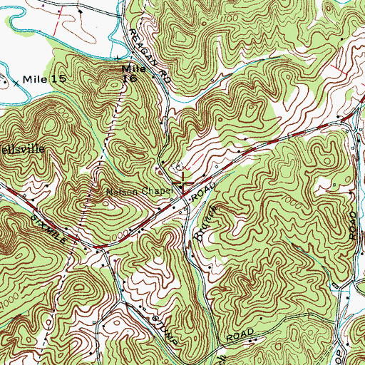 Topographic Map of Nelson Chapel Church of Christ, TN