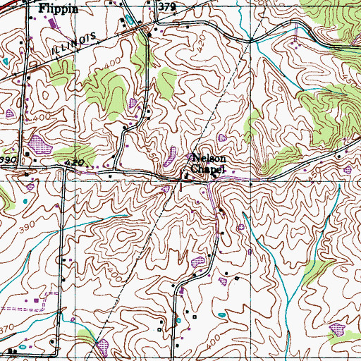 Topographic Map of Nelson Chapel, TN